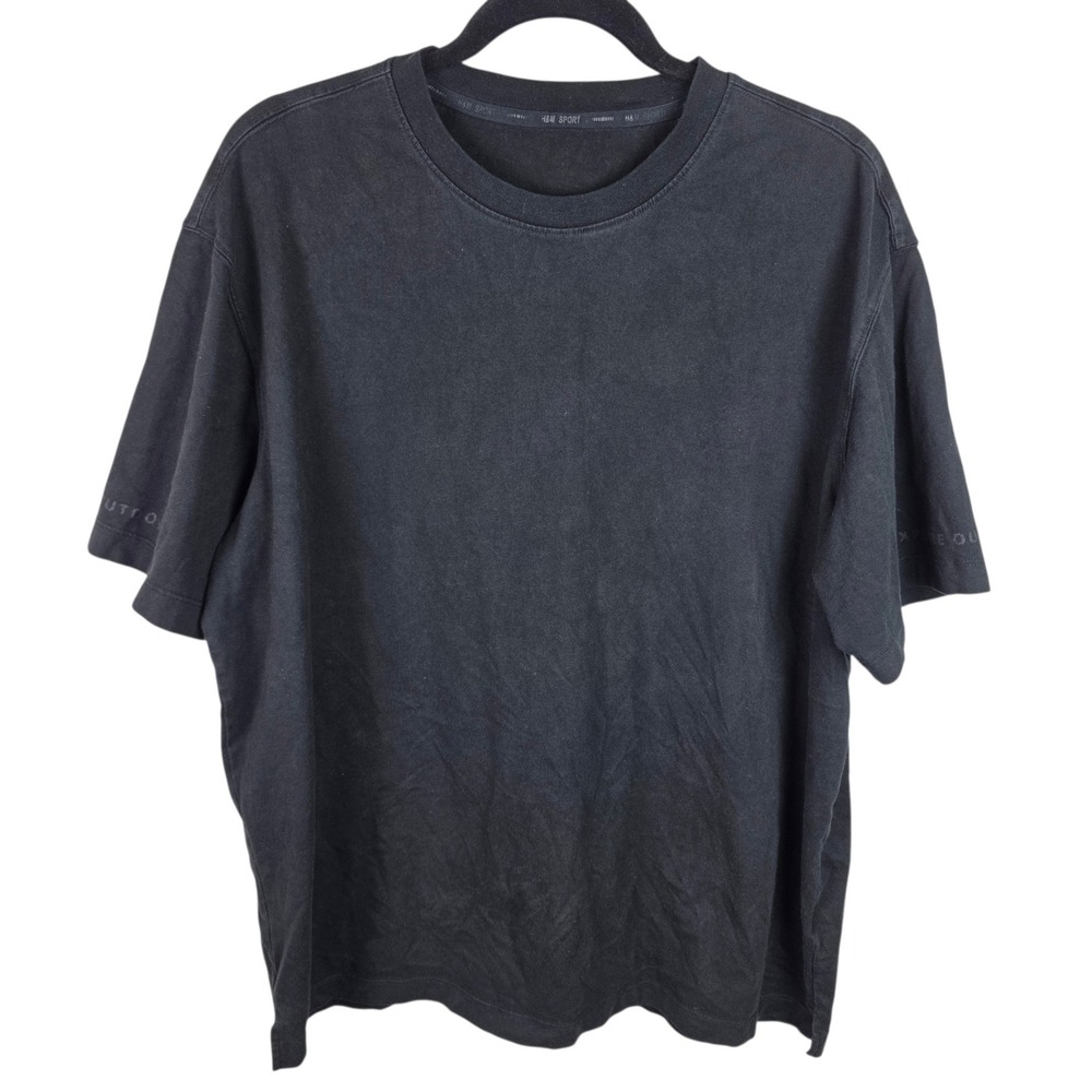 H&M Sport T-Shirt Mens XL Black Good Explore Outdoors Graphic Tee